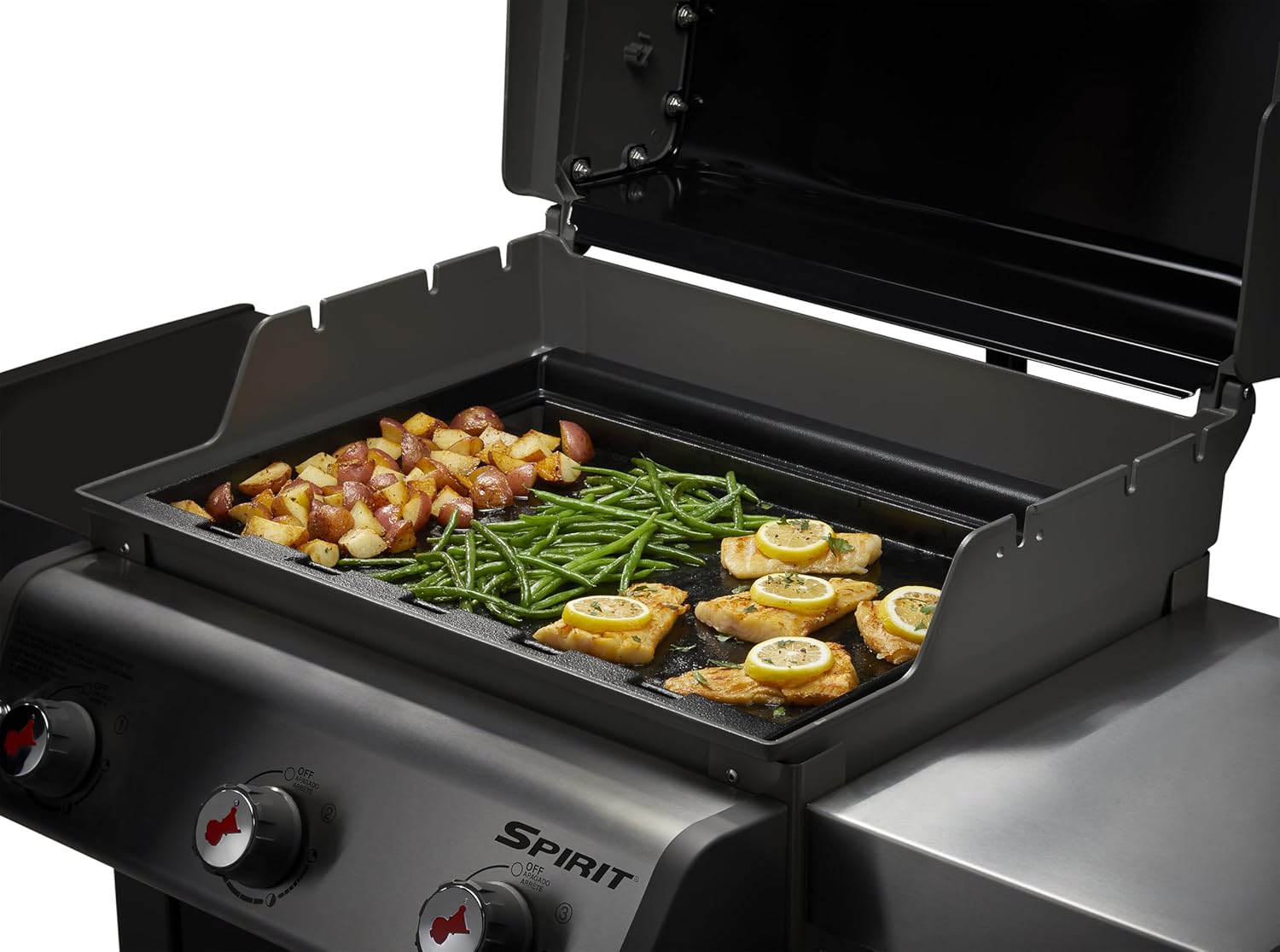 Weber - Plancha Spirit 300/Searwood - format complet - chauffe homogène, grande surface - 6790