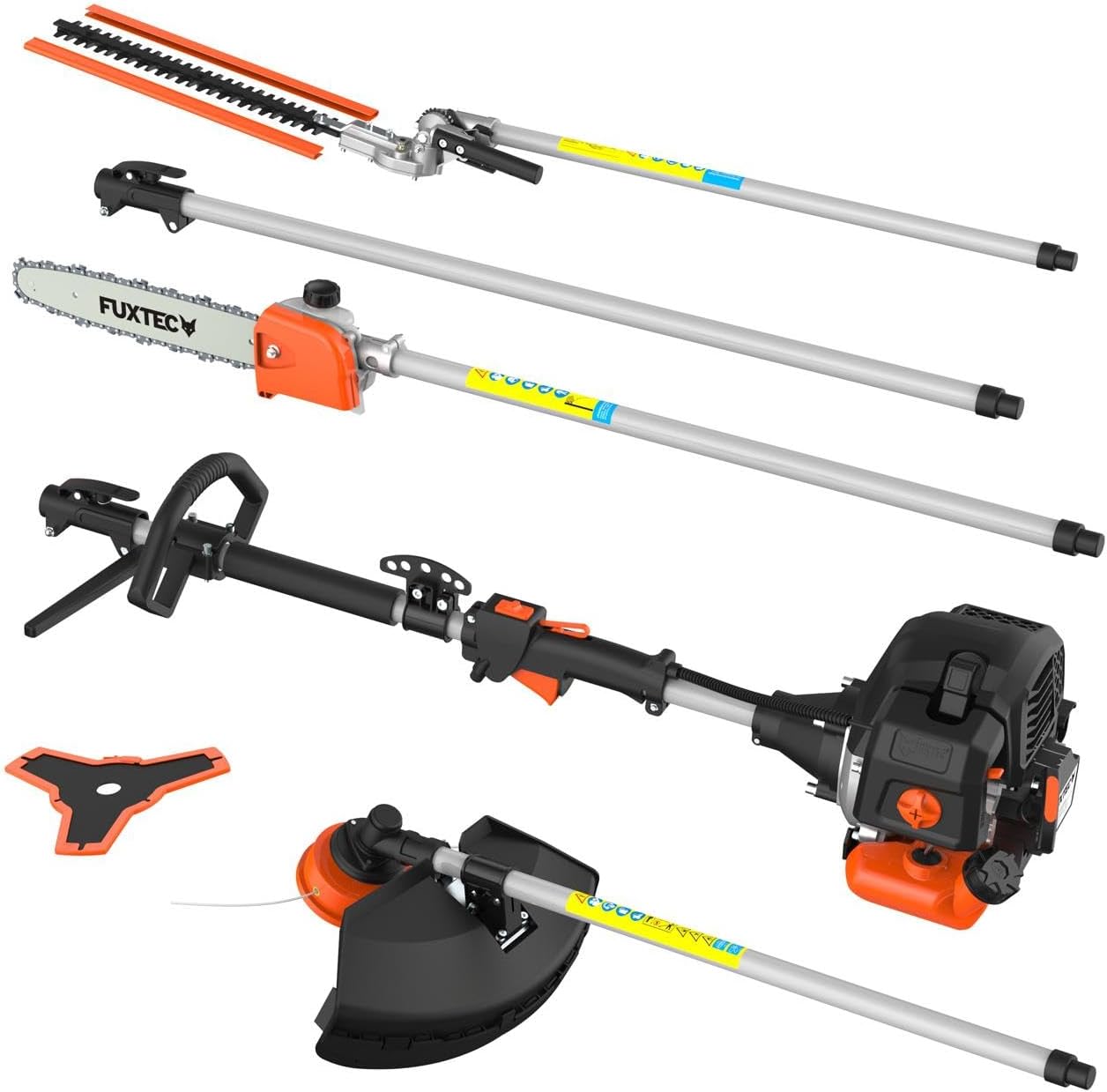 Fuxtec - débroussailleuse 52cm³ 3CV, multifonction thermique, rallonge 1m, FX-MT152E
