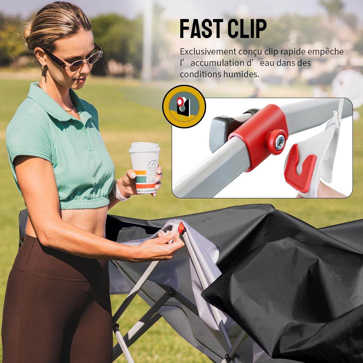 Crown Shades - Tonnelle pliante 3x3m imperméable, P/Pop-Up, 4 parois amovibles, Sac, UPF 50+ - CN0032