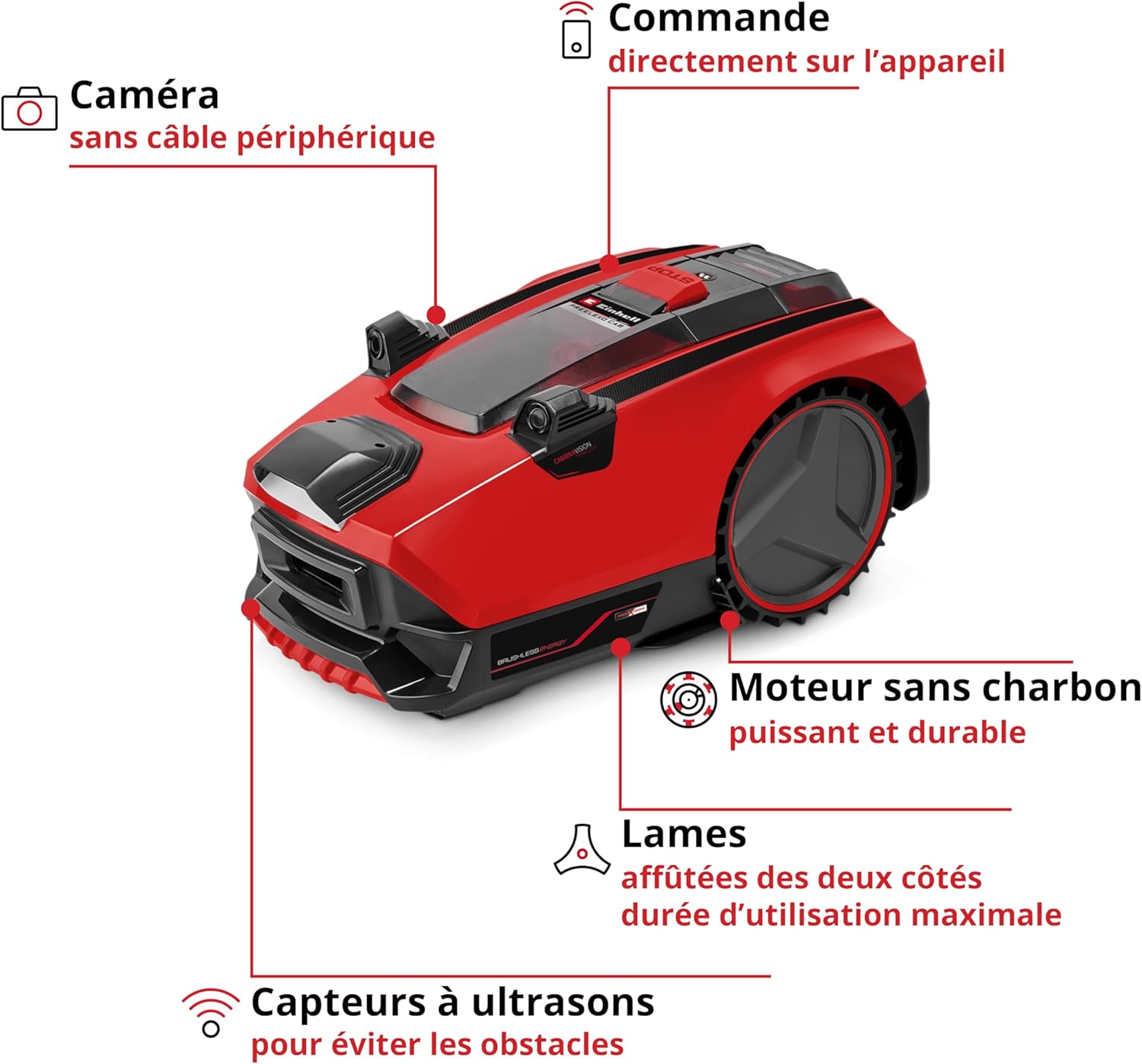 Einhell - FREELEXO CAM 500 - 500 m² - tondeuse robot caméra, batterie 18V, FREELEXO CAM 500