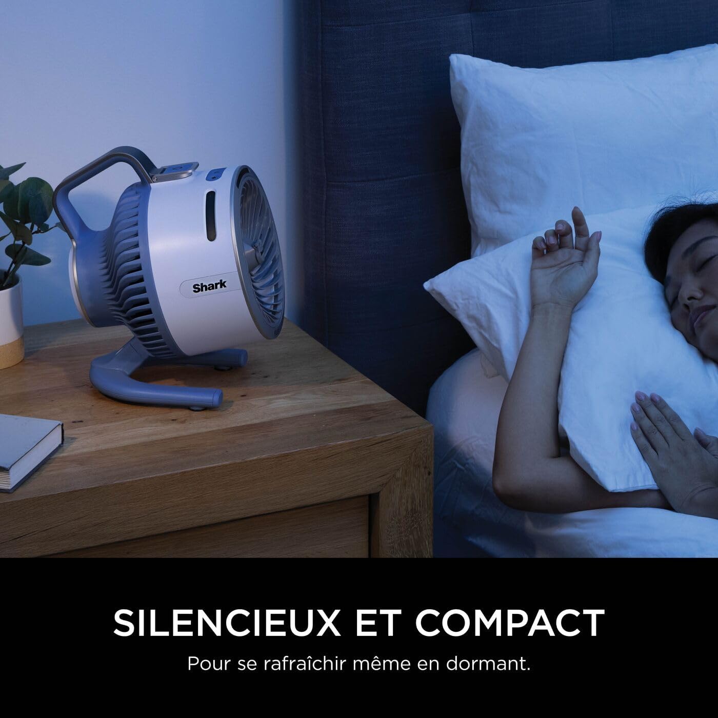 Shark FlexBreeze HydroGo, ventilateur brumisateur portable, rafraîchisseur d'air silencieux intérieur/extérieur, discret et durable, avec/sans fil, léger, 5 réglages de vitesse, Glacier FA050EUBL