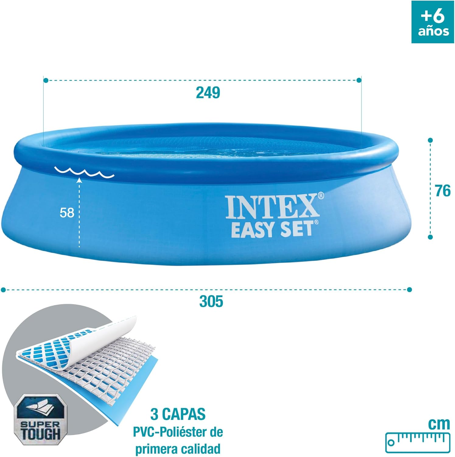 Intex - Easy Set 28122NP - Piscine autoportée 3,05x0,76m, épurateur 1m3/h
