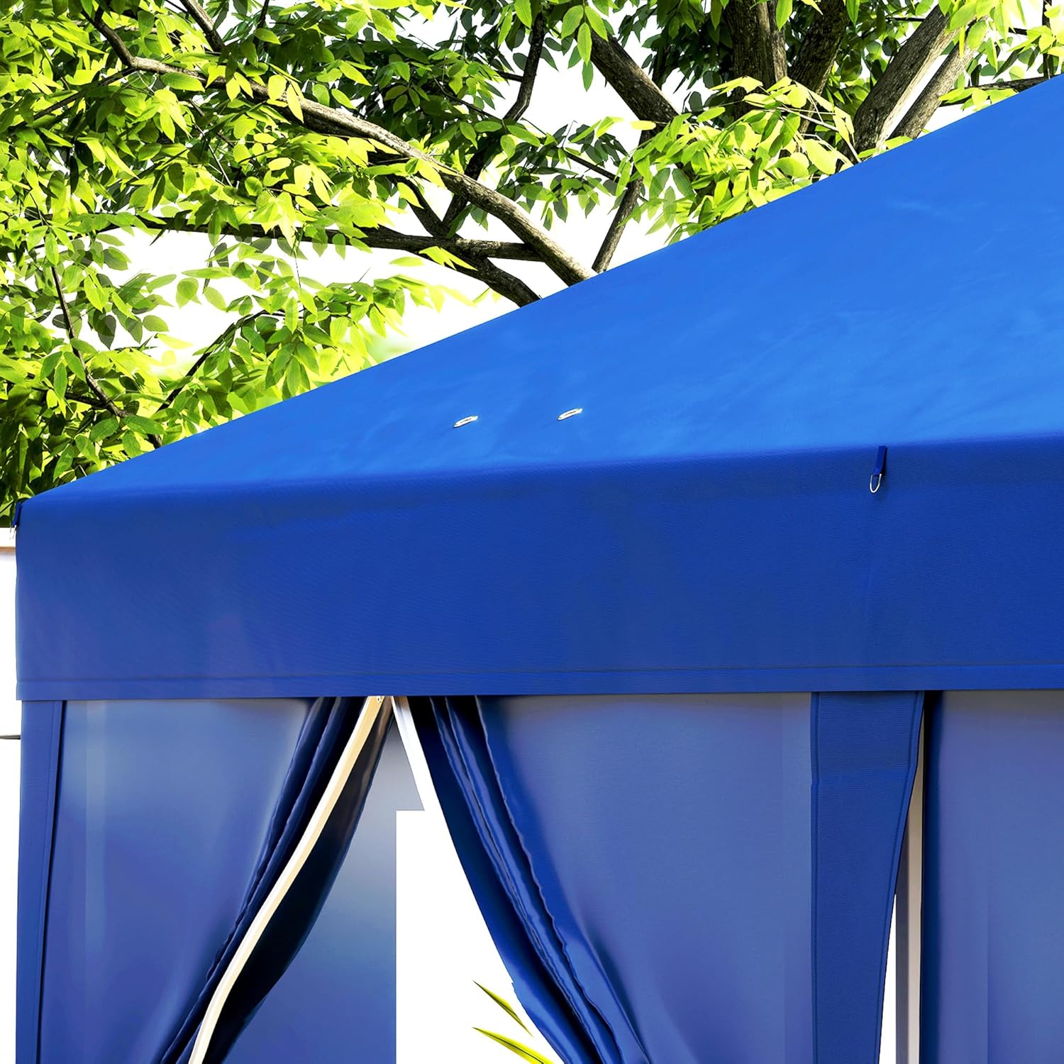 Outsunny Tonnelle de Jardin Exterieur tonnelle Pliante 3 x 6 m Pop-up avec 6 parois latérales, Trous de Drainage, Sac de Transport Inclus, Barnum Pliant pour Camping Festival Mariage, Bleu