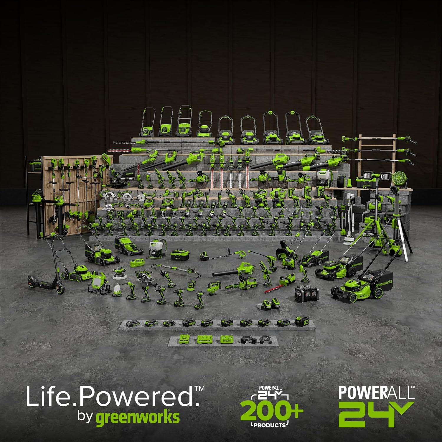Greenworks 24V Scie à Chaîne Sans Fil, Scie Électrique à Batterie Brushless 25cm avec Graissage Automatique, Vitesse de Chaîne 7.8m/s, Outil Seulement