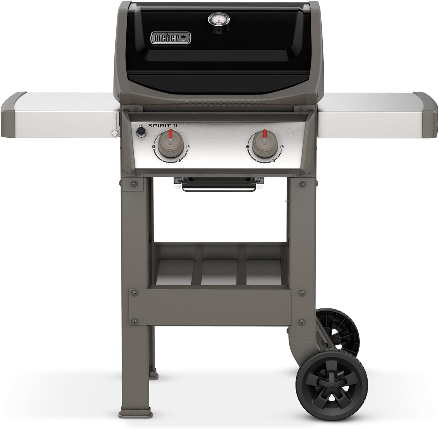 Weber - Spirit II E-210 - 51x46 cm - Barbecue gaz 2 brûleurs, grilles GBS, GS4, tablettes noir/argent
