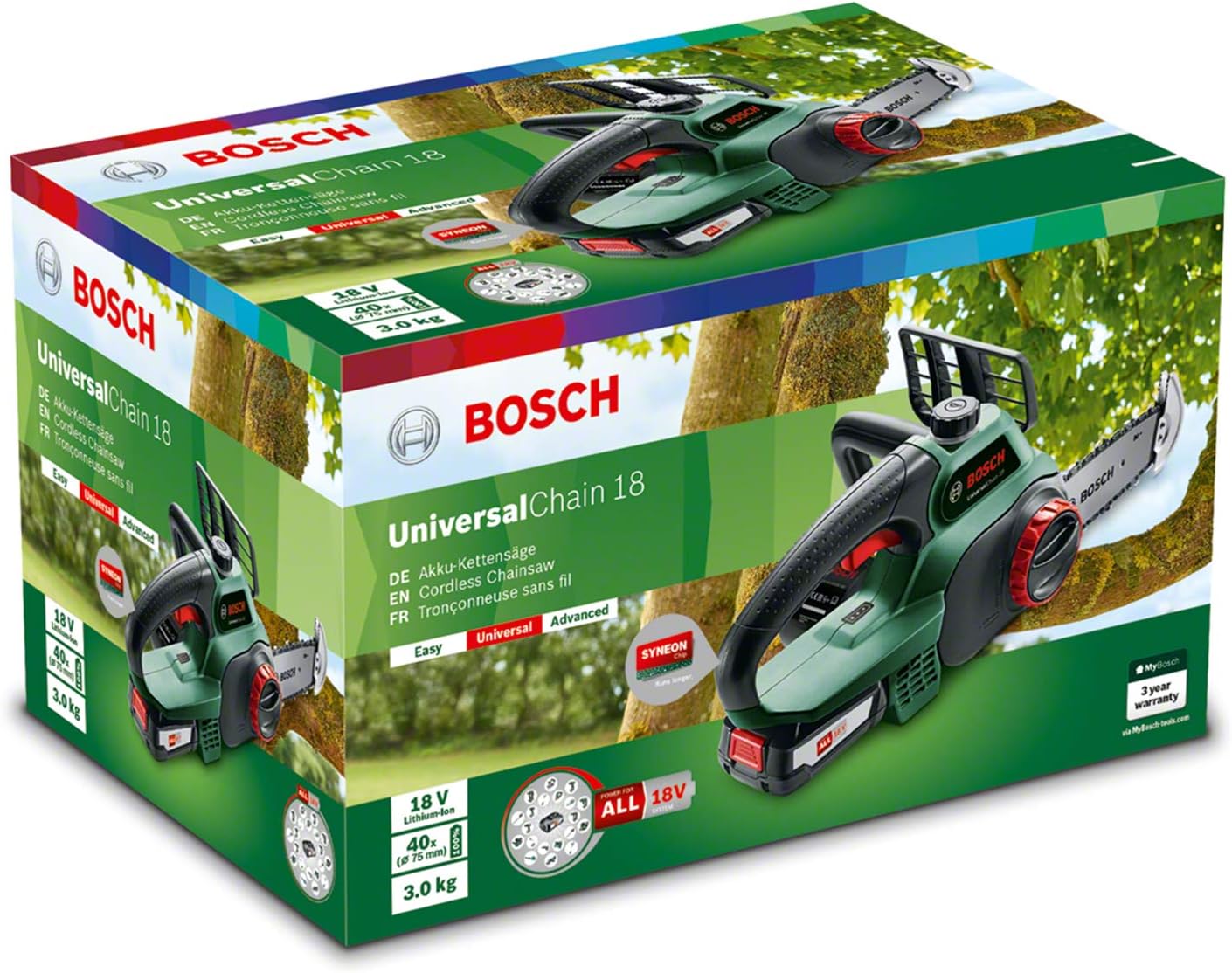 Bosch - UniversalChain série 18V - 200mm - tronçonneuse sans-fil, batterie 2,5Ah
