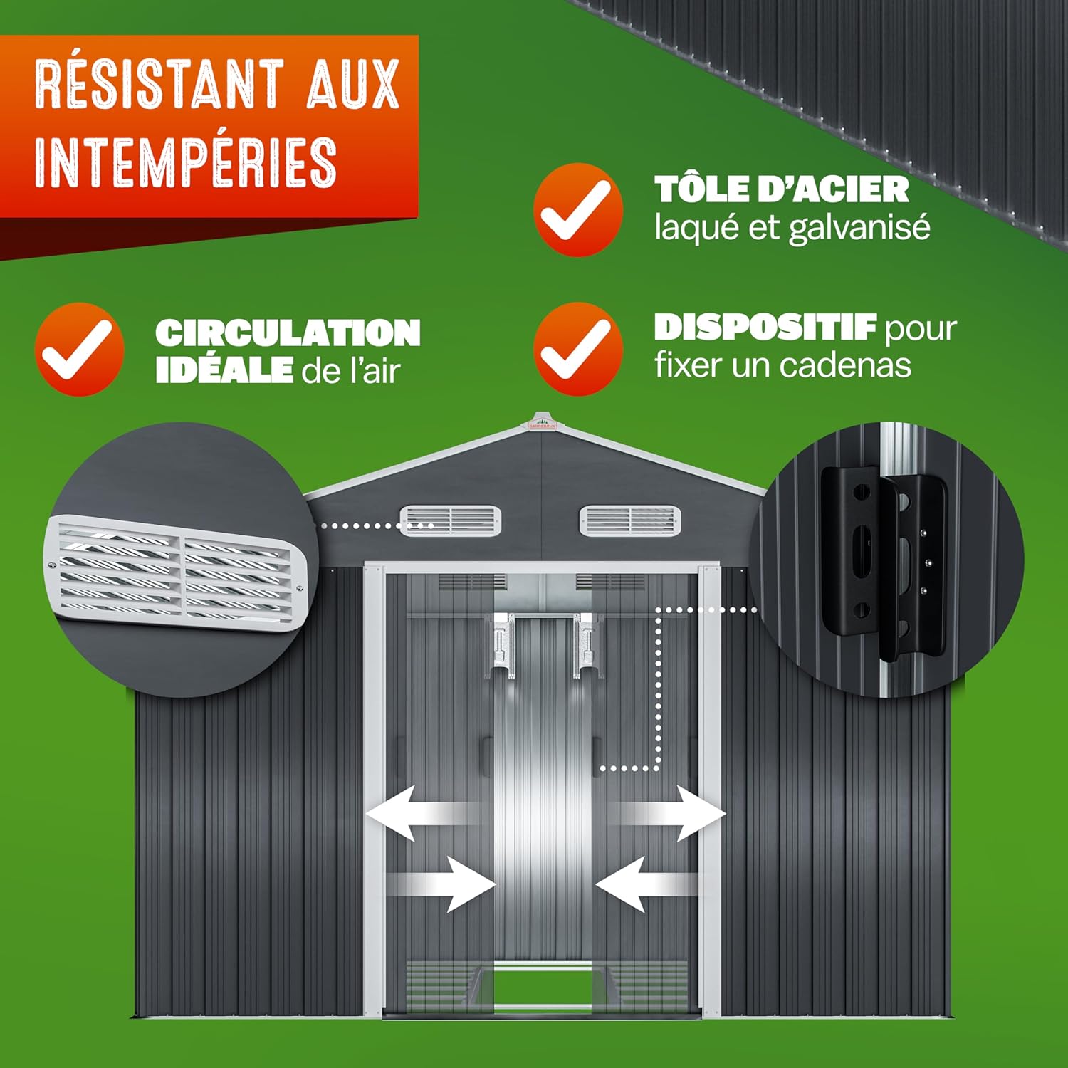 Abri de jardin métal  8m² 