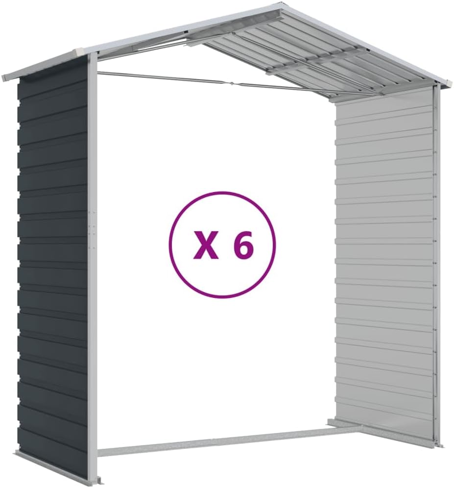 LAPOOH Abri de Jardin Anthracite 191x555x198 cm Acier galvanisé,Abris De Jardin,Abri De Stockage pour Jardin,Abri D'Outils De Jardin