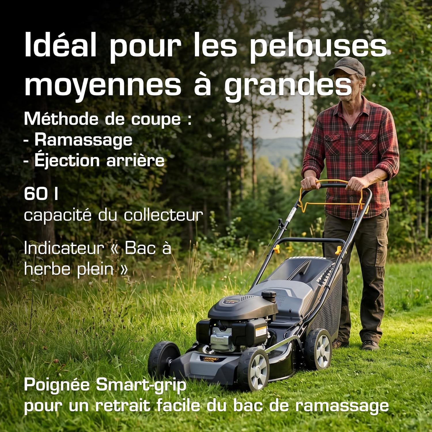 Alpina - tondeuse essence Series AL4 - 46cm coupe, 60L bac, moteur 145cc AL4 46 SH