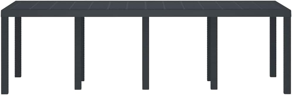vidaXL - Table de jardin rectangulaire - 250x100x73 cm - poly rotin durable anthracite