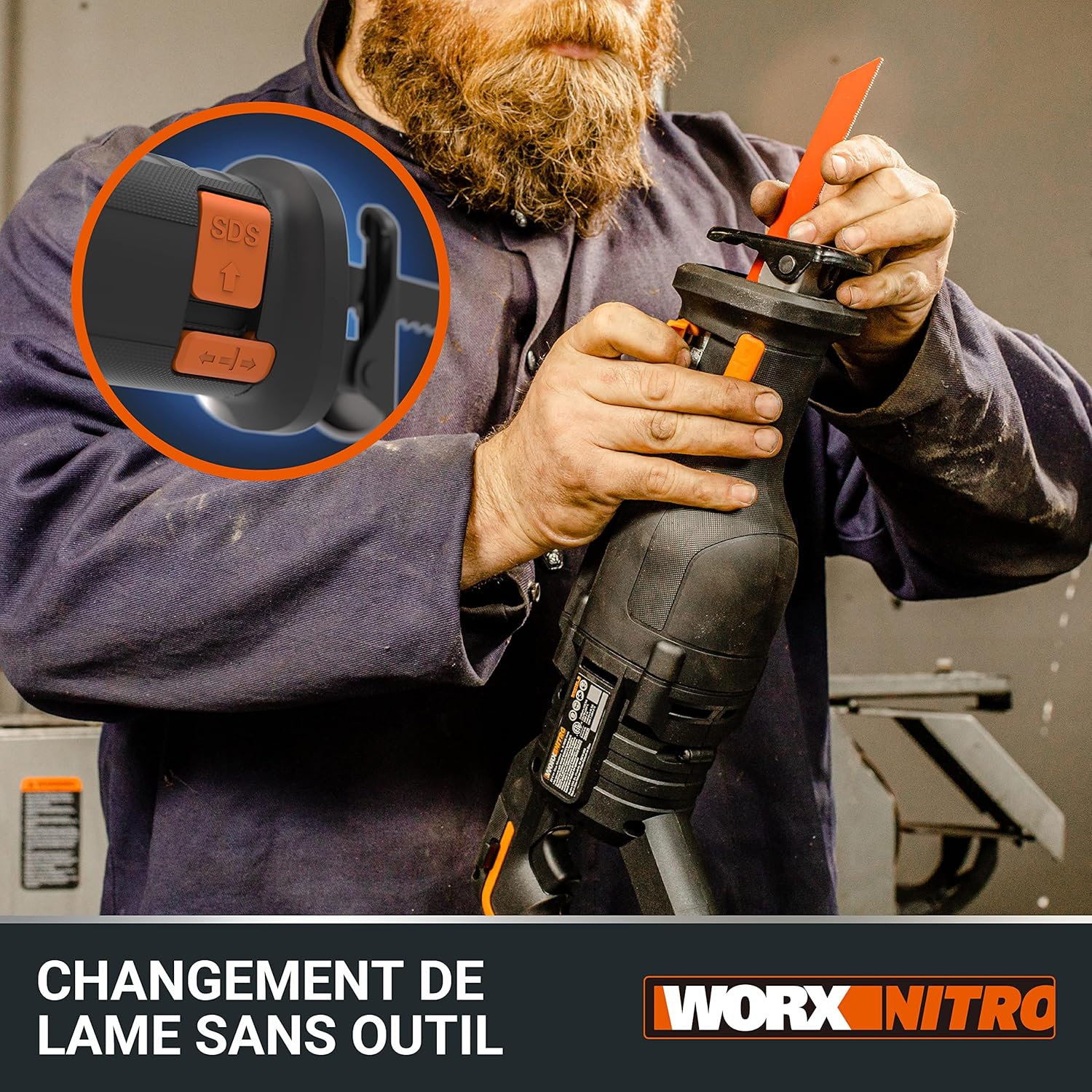 WORX - scie sabre sans fil 20V, 29mm course, moteur brushless - WX516.9