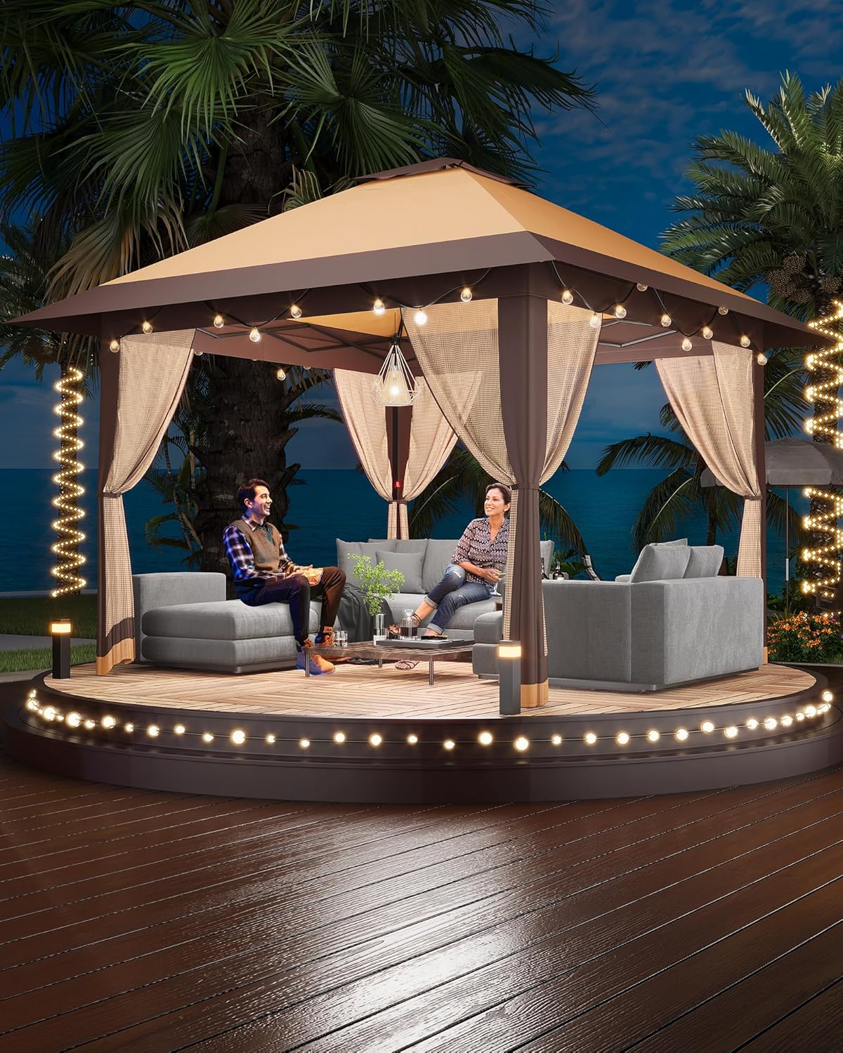 Garvee - Abri de jardin Pop-up - 3x4m - moustiquaire, tente extérieure