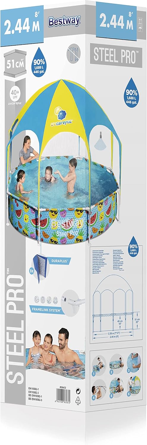 Bestway Piscine tubulaire Bleu 244 x 244 x 51 cm 1680 L 56432