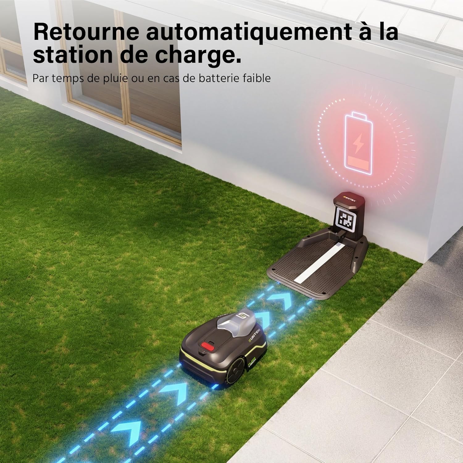 Suntek - Robot Tondeuse IA Caméra, 500m², pente 35°, IPX5, contrôle APP