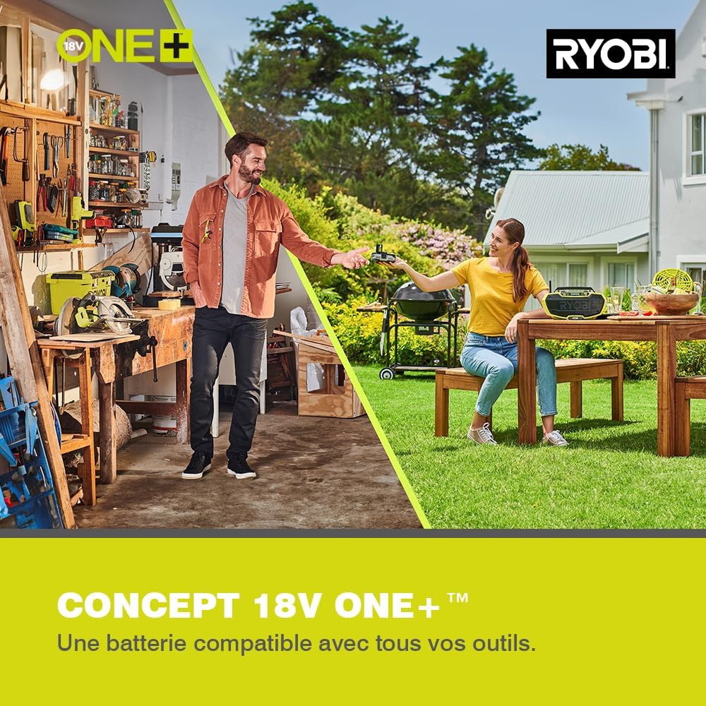 Ryobi - Tronçonneuse sans fil ONE+ 18V, guide 20cm, lubrification auto, RY18CS20A-0