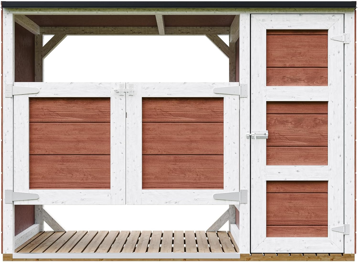 Timbela - Série M981A-REDWOOD - 2x240L - Abri poubelles extérieur, coffre jardin, armoire, cabane - M981A-REDWOOD
