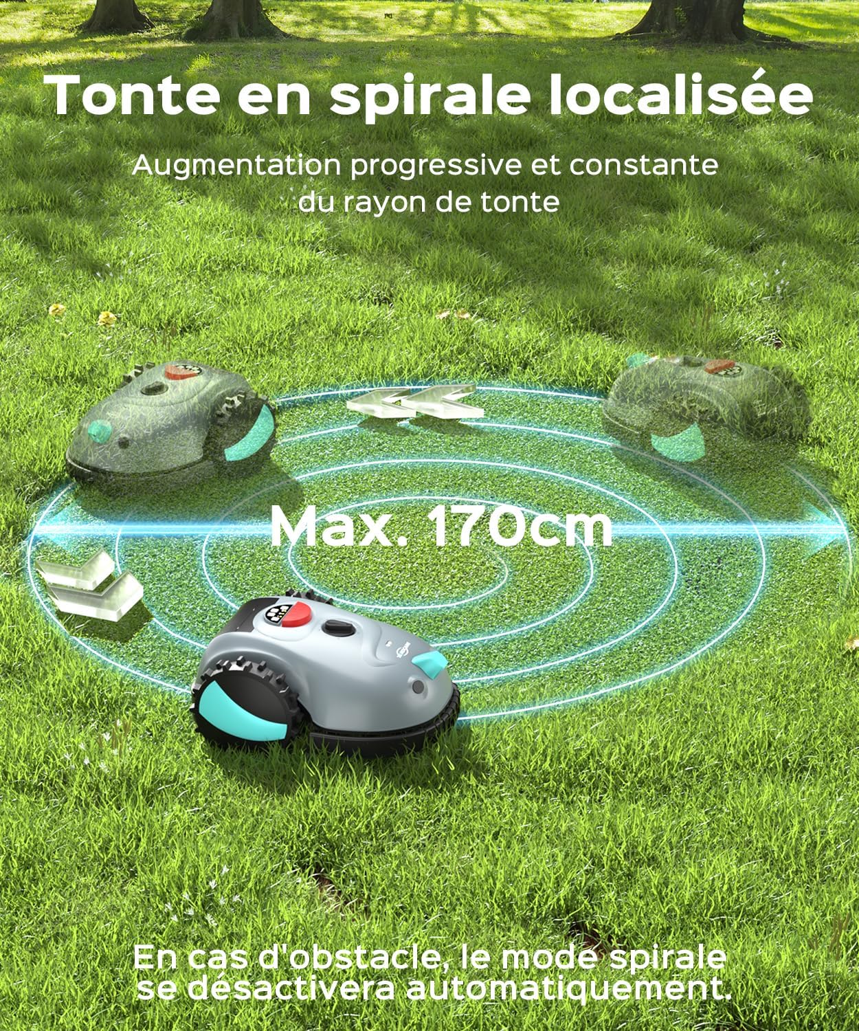 YARDCARE - robot tondeuse, navigation visuelle, coupe précise, V100