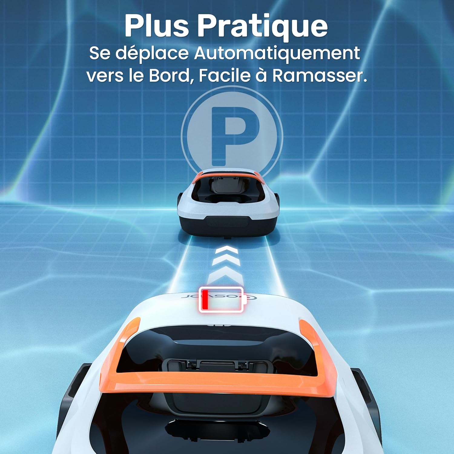 Gosvor - Robot piscine sans fil, 90 min d’autonomie, 80m², retour auto