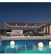 PURPLE LEAF Pergola Bioclimatique en Aluminium 3,5 x 7,2 m, Tonnelle de Jardin Exterieur Imperméa...