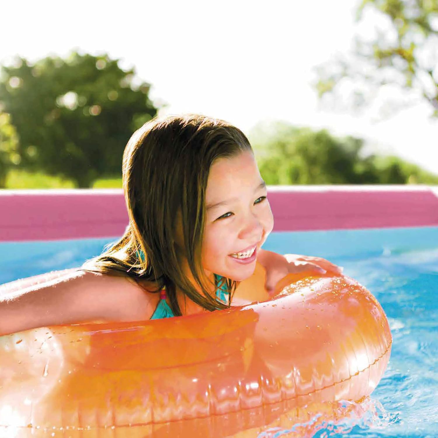 Intex - Pink Metal Frame Pool série - 2,44 x 0,76 m - cadre métal robuste - 28290NP