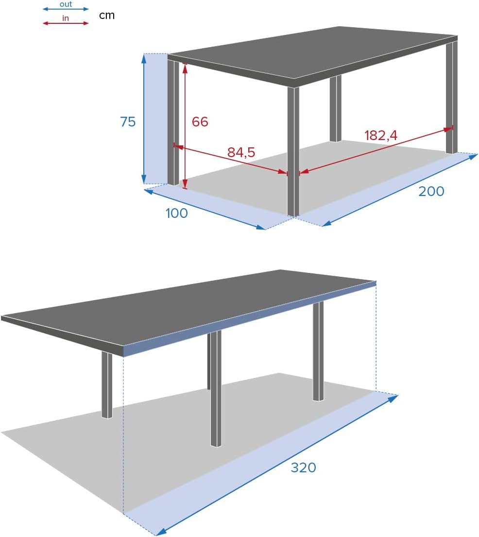 Hespéride - Piazza extensible - 12 places - aluminium/verre renforcé - gris graphite