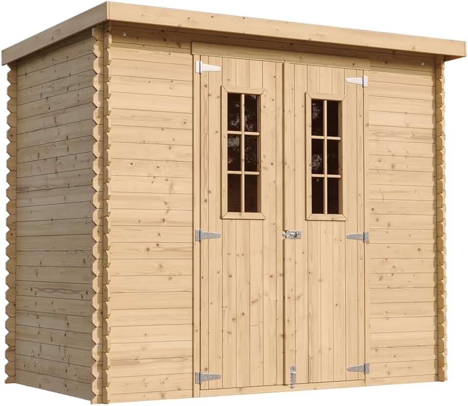 TIMBELA - Abri de jardin M310 C - 239x142x200cm - bois, 2.63m², rangement vélos