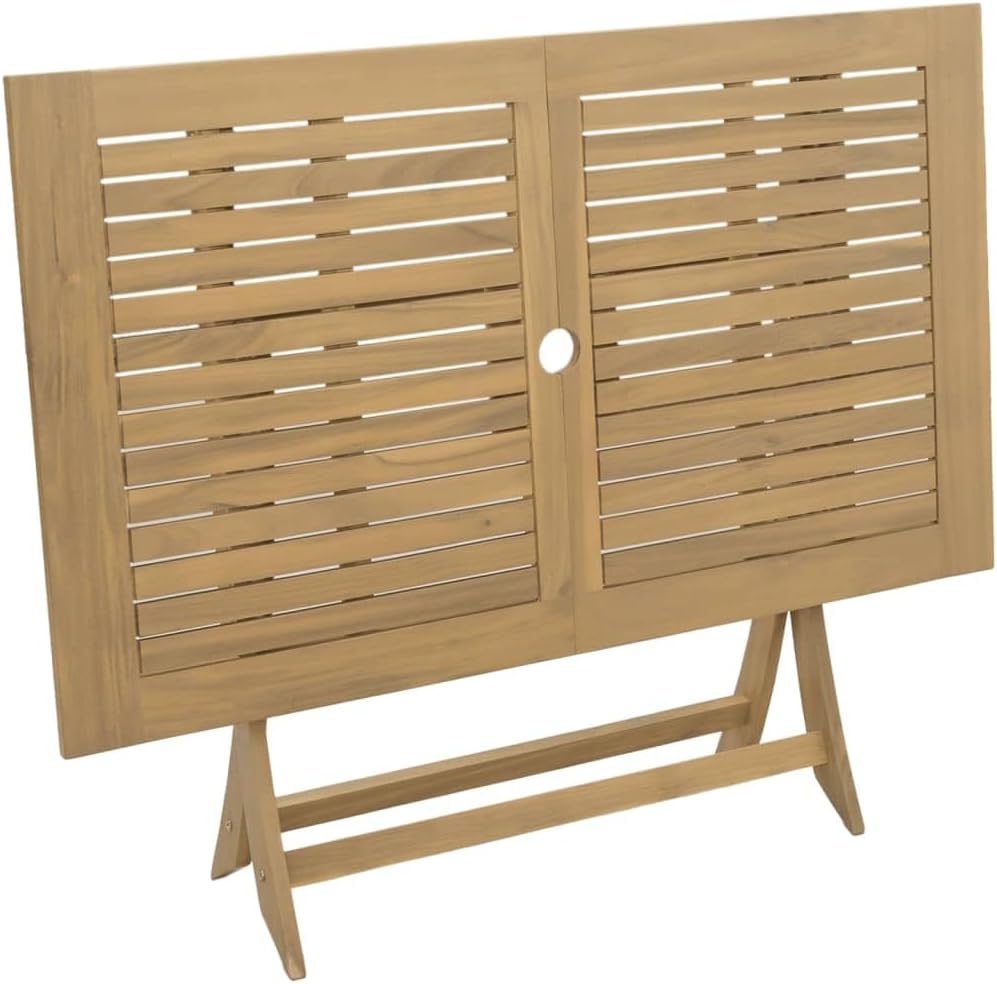 vidaXL - Table pliante jardin acacia solide, moderne, 110x70 cm