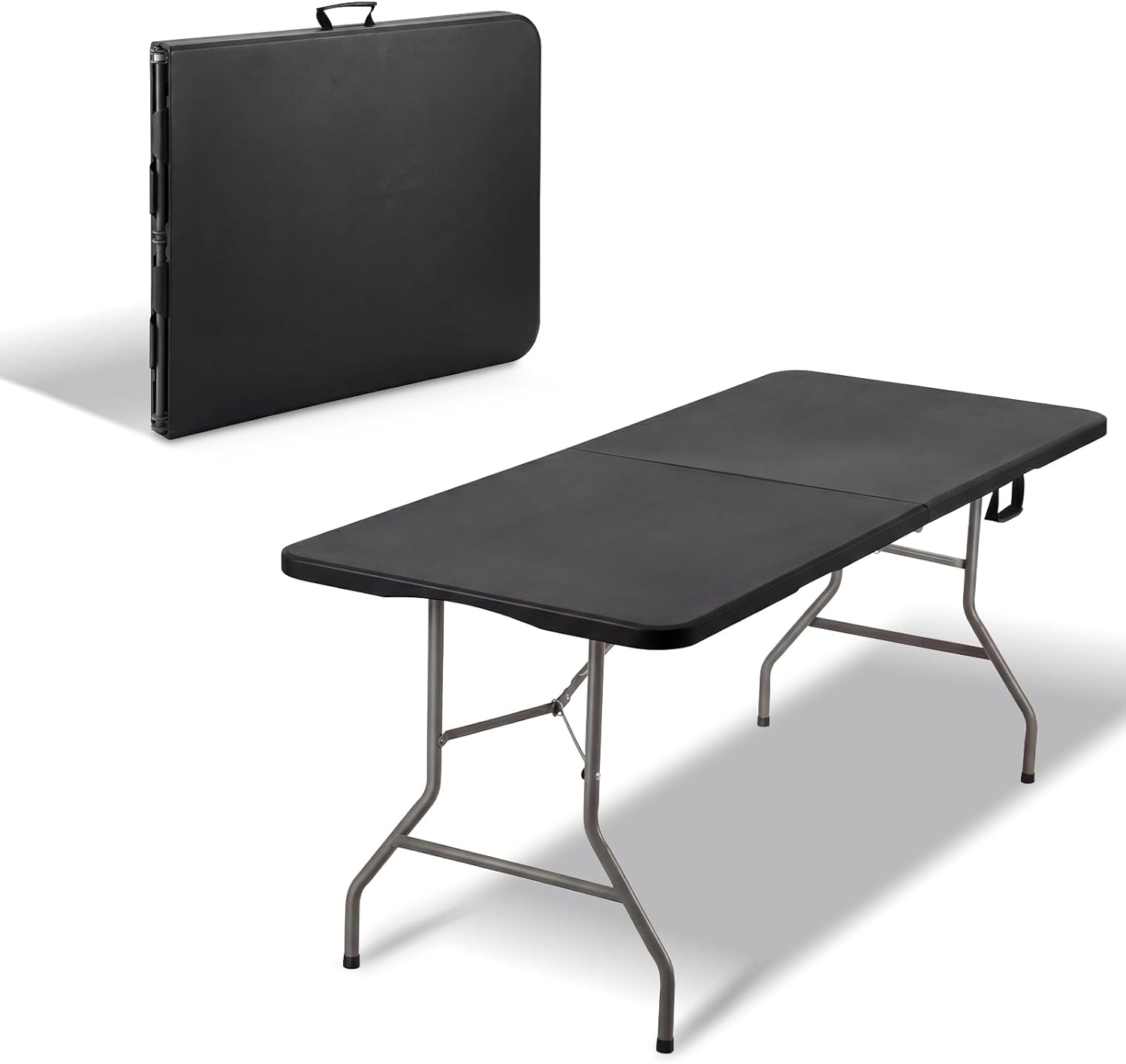 TEENO - Barbecue charbon grand format + table pliante 180x74x74 cm - gants inclus