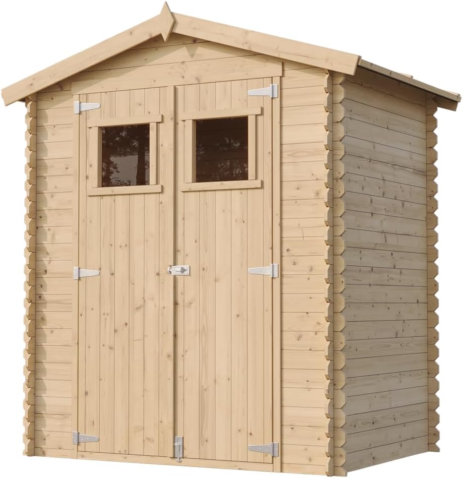 Timbela - abri de jardin bois, 1.98 m², toit étanche, fenêtres, M367