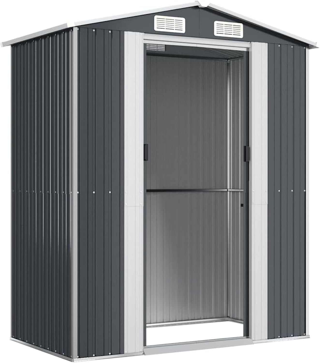 Homgoday Grand Abri de Jardin en Métal Gris Anthracite - Stockage Extérieur Spacieux et Ventilé
