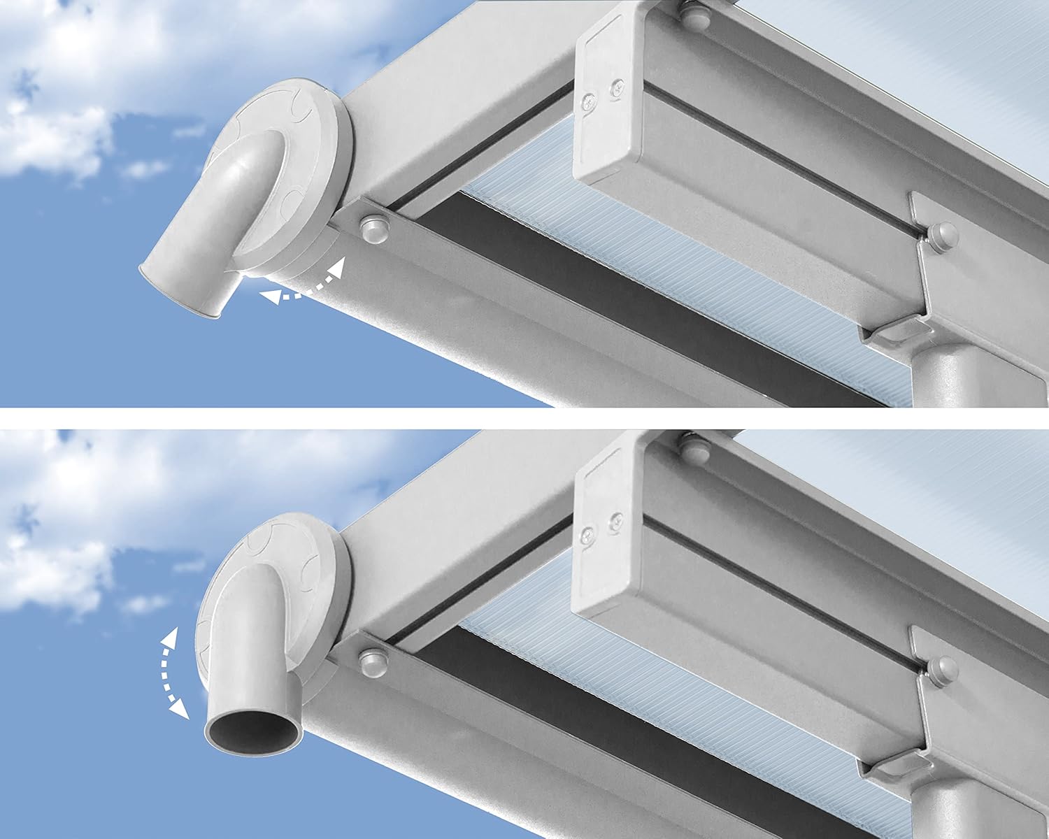 Canopia by Palram - Olympia - 12.8 m² - Aluminium, polycarbonate, blanc, pergola moderne