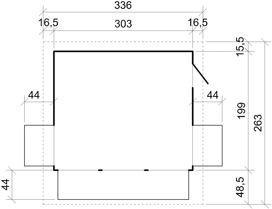 TIMBELA Abri de Jardin en Bois M150B – Kiosque Bois - Stand Marché avec 5 Fenêtres, L336xP263xH232 cm / 6 m², Facile à Monter et à Démonter, Bar Jardin