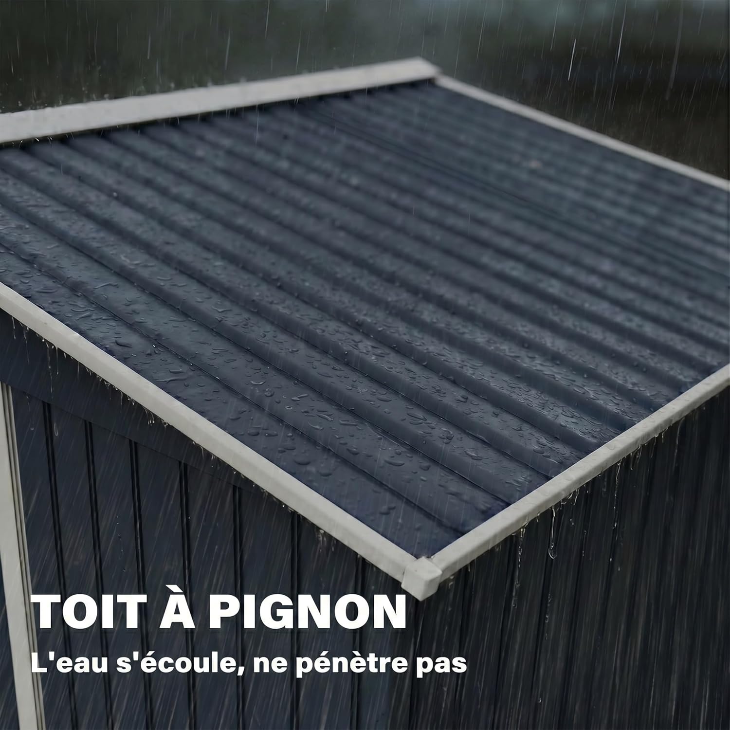 Outsunny - abri de jardin XXL 277x195x192 cm, acier, portes coulissantes, 4 aérations