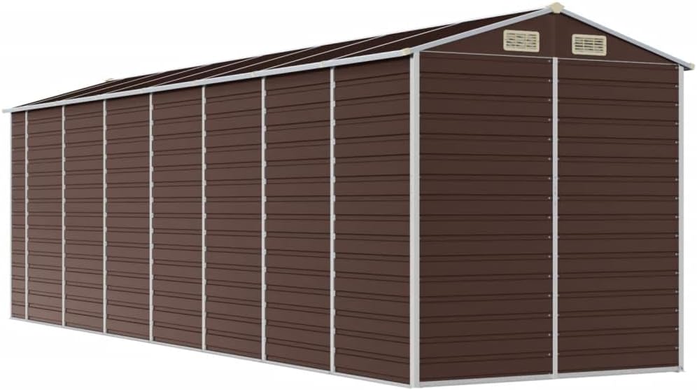 vidaXL Abri de Jardin Marron 191x640x198 cm Acier galvanisé