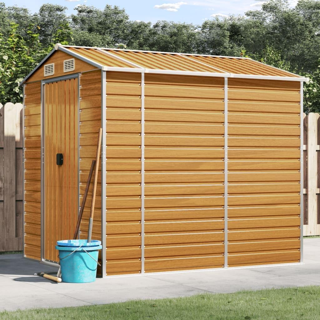 vidaXL - Abri de Jardin série - 191x215x198cm - acier galvanisé, marron clair