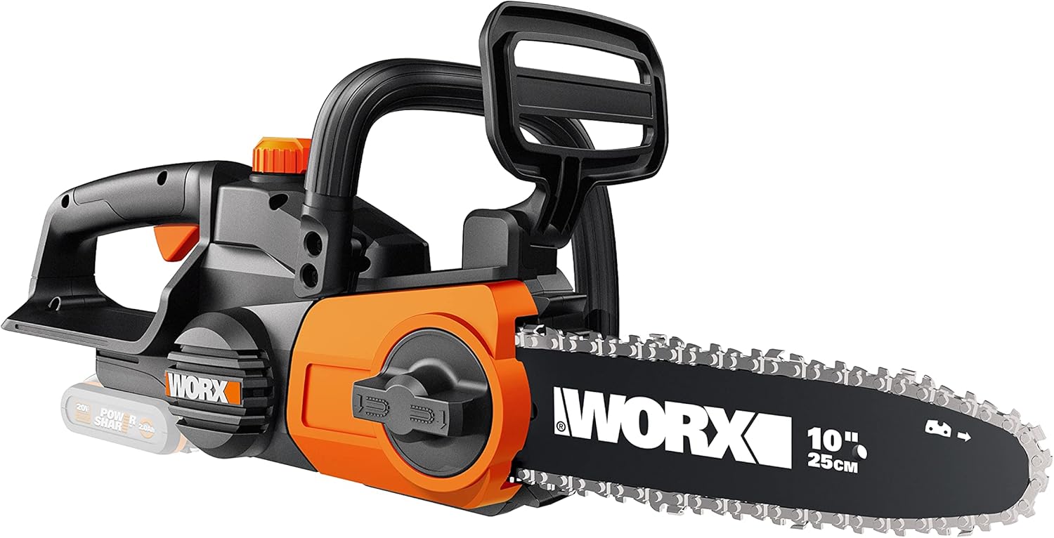 WORX - tronçonneuse sans fil 20V - guide 25cm, légère, compacte, auto-lubrification, WG322E.9