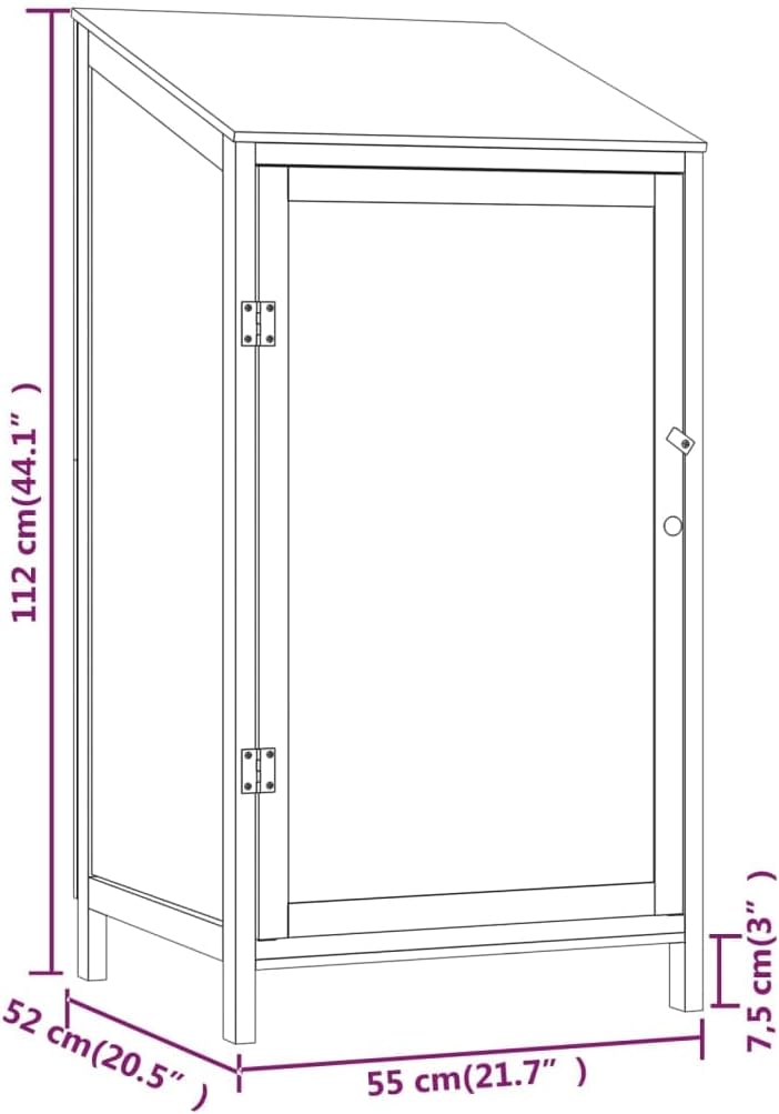 vidaXL - Remise de jardin 55x52x112 cm bois sapin extérieur solide