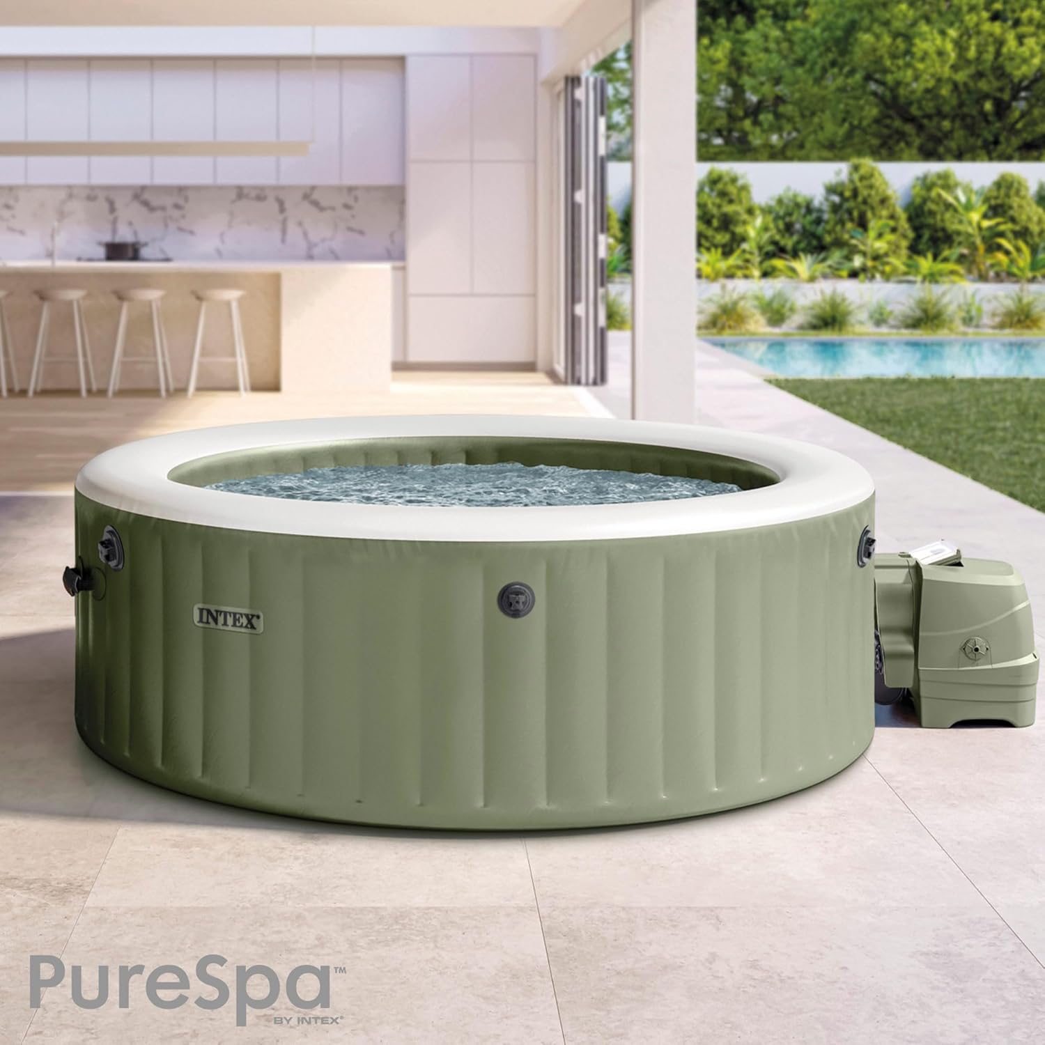 Intex - PureSpa Olive Série 4 places - relaxation et confort - 28426NP
