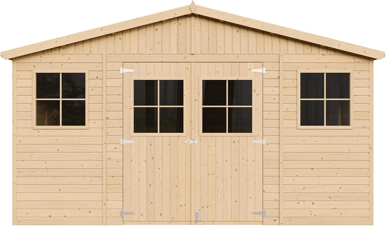Timbela - abri de jardin bois 16m², fenêtres, 418x420x246cm - M330