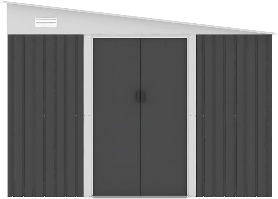 Vente-unique - Daxton abri de jardin métal 9,76 m² acier galvanisé anthracite