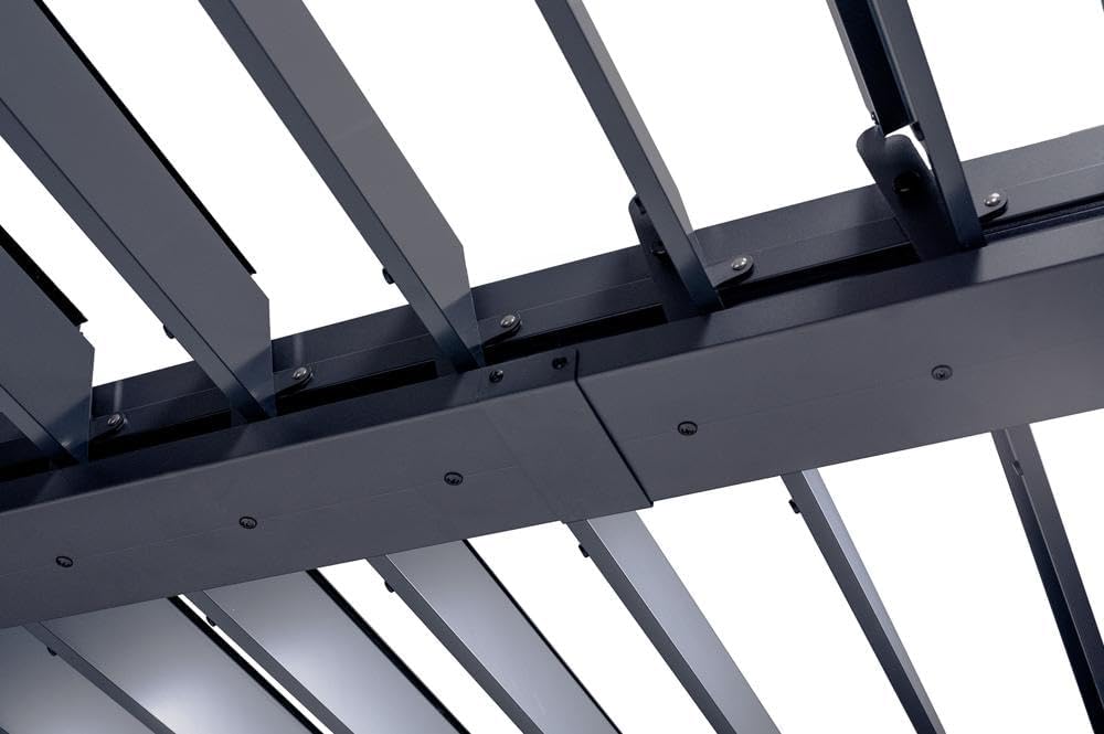Cazeboo - Piana pergola bioclimatique 4x3m alu lames orientables, rotation 110°, vent 70km/h