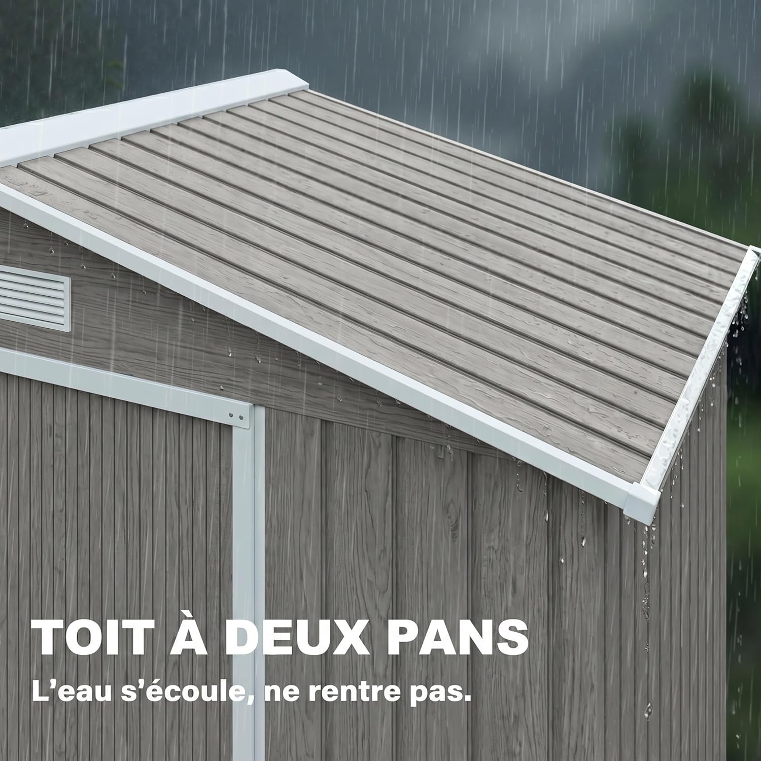 Outsunny - abri métal 2,77m², 213x130x185cm, porte coulissante, 4 aérations