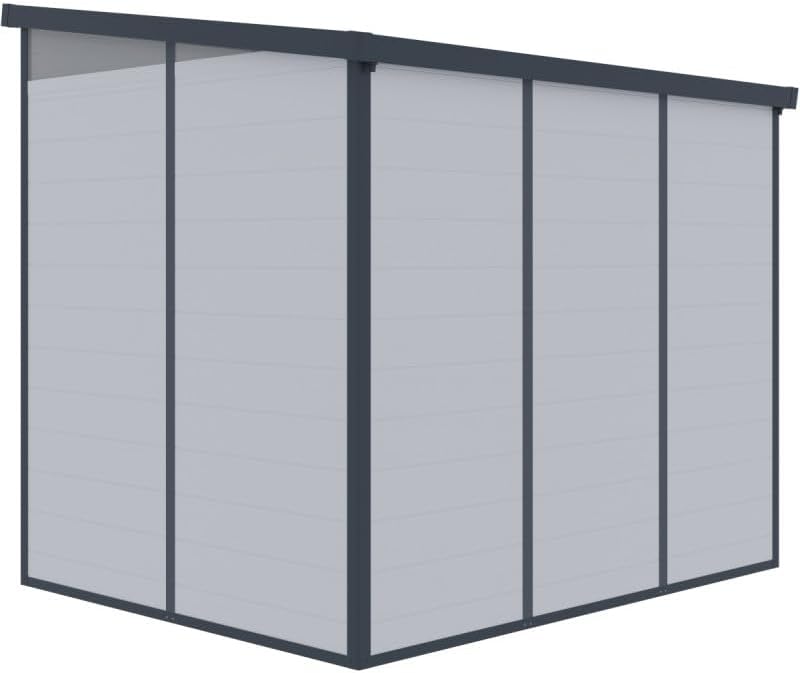 Jôbu – Abri de jardin résine 4,10m² toit plat, double porte, aluminium