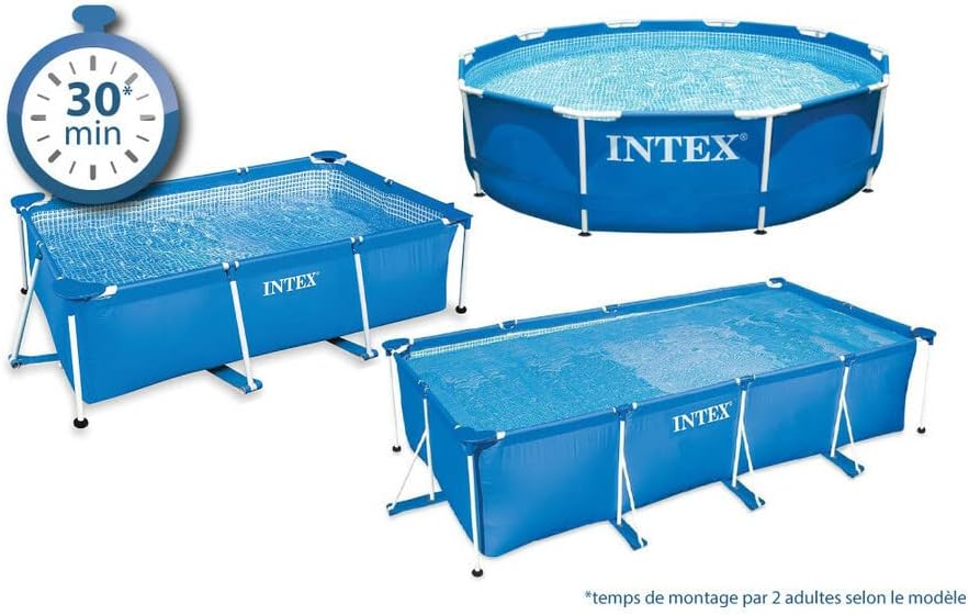 Intex 28274FR Kit de Piscinette Tubulaire Armature en Métal Bleu 4,5 x 2,2 x 84 cm 7100 L