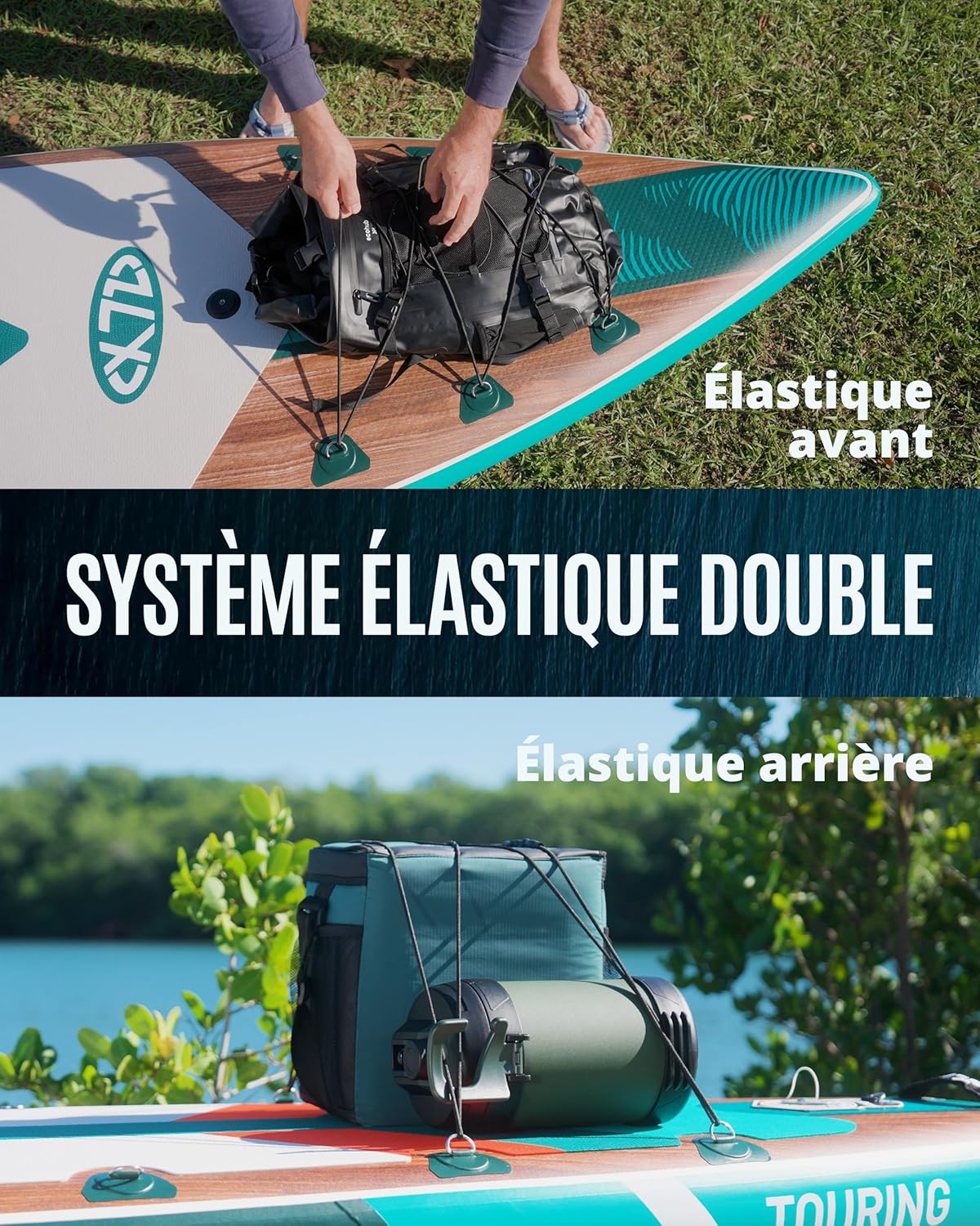 ZLX - Planche Paddle Touring - 350cm - rapide, stable, siège kayak, charge 180kg