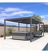 PURPLE LEAF Pergola Bioclimatique 3,5 x 6,35 m en Aluminium, Tonnelle de Jardin Exterieur avec La...