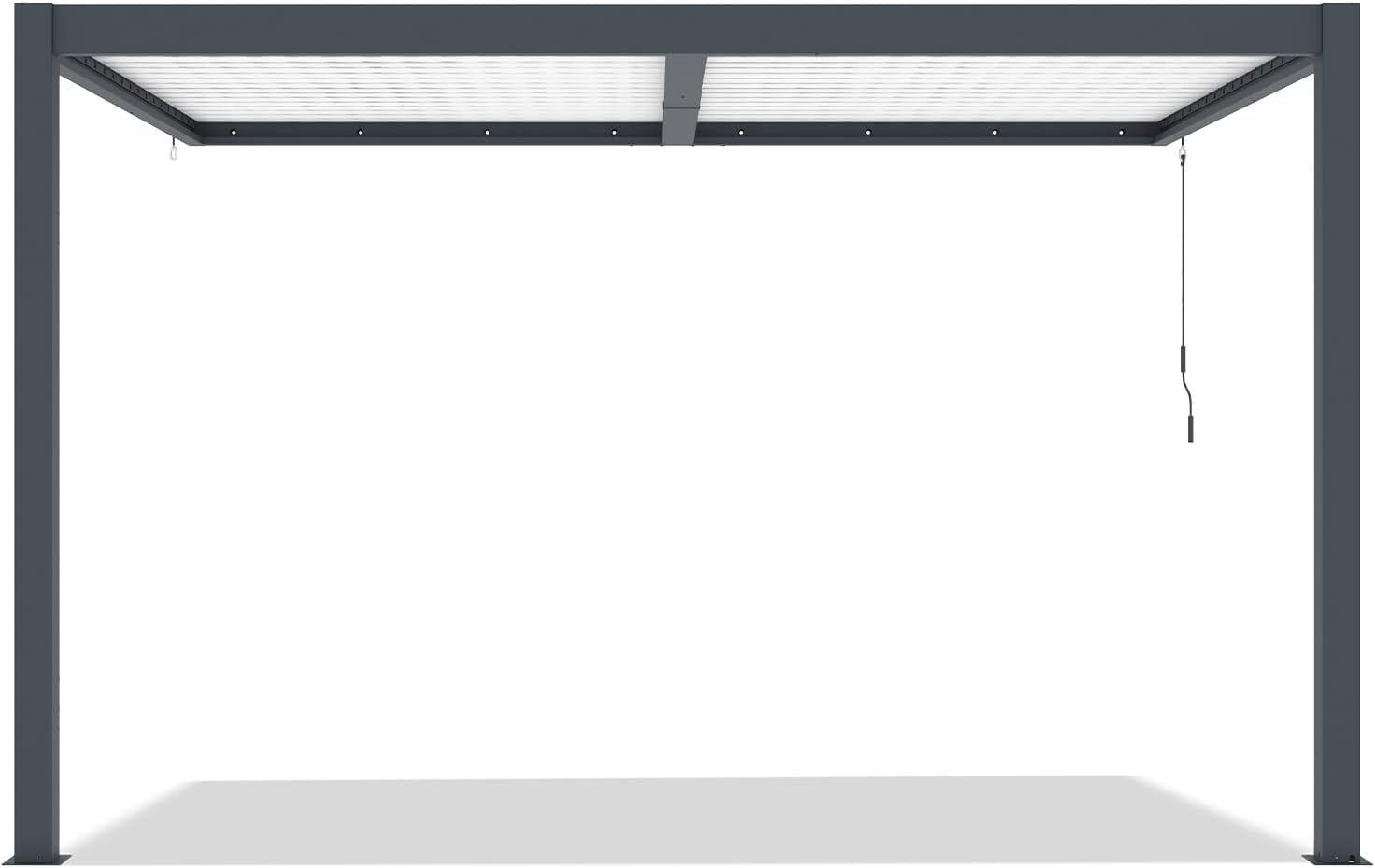 Cazeboo - pergola bioclimatique AGOSTA - 4x3m - aluminium gris, lames blanches
