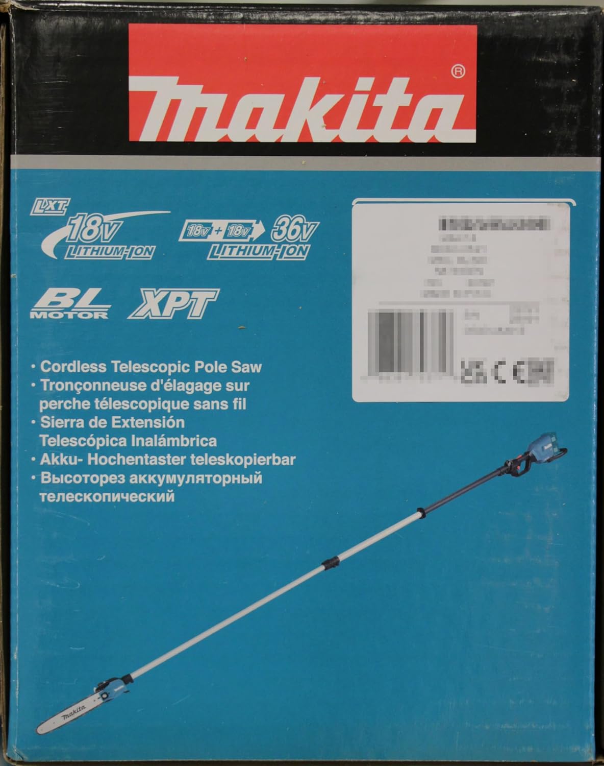Makita - Élagueuse sur perche, série 36V, 30 cm, télescopique, DUA301Z