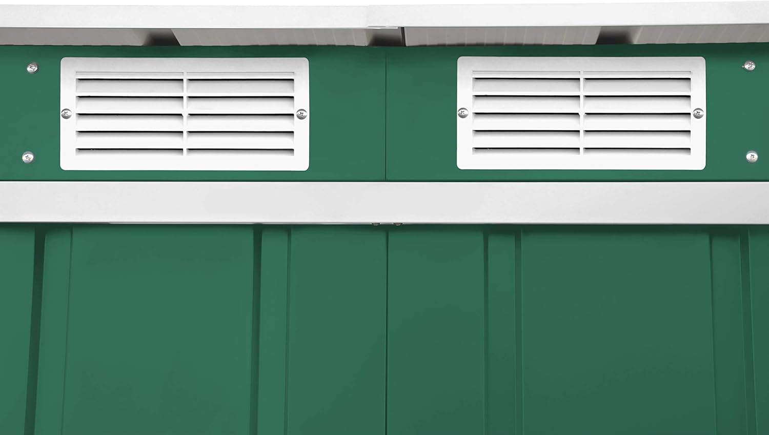 Duramax ECO 6 x 4 (2.17 m²) abri de jardin en métal à toit pentu, Abri de jardin en métal galvanisé à chaud, Abri de stockage d'outils, structure de toit renforcée, vert
