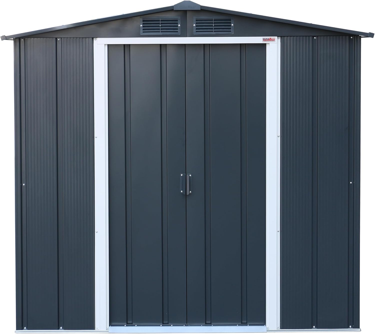 Duramax ECO 6 x 6 (3.33 m²) abri de jardin en métal, galvanisé à chaud, Abri de stockage d'outils, structure de toit renforcée, abri sans entretien, anthracite